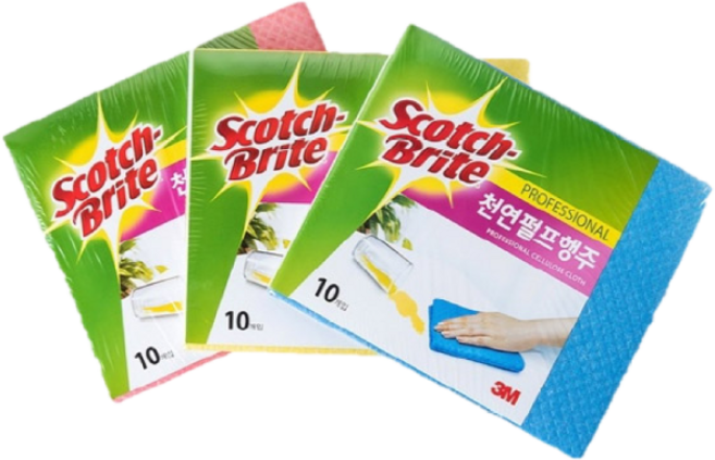 3M 행주 스카치브라이트 천연펄프행주 10개입 분홍 빨아쓰는/행주용타올, 1개