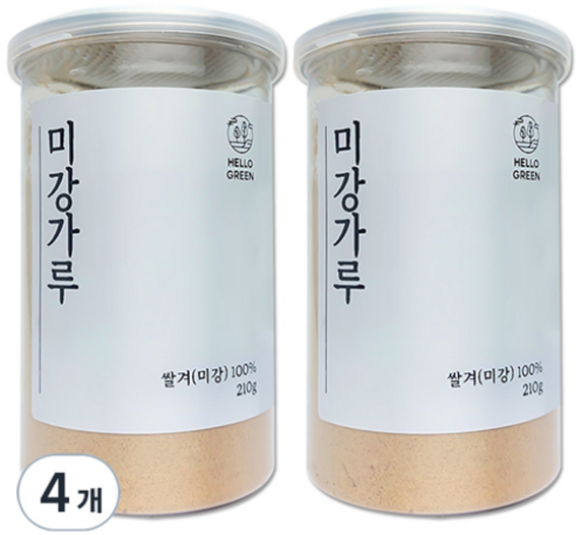 헬로우그린 미강가루, 210g, 4개