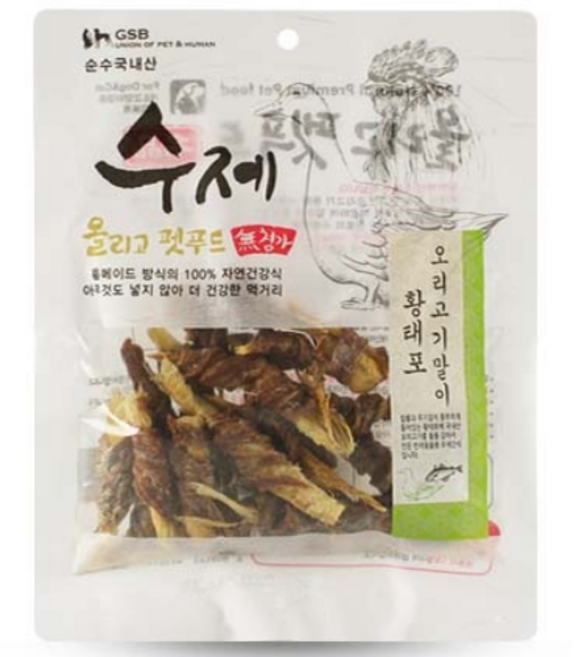 올리고펫푸드 황태포 오리고기말이 80g