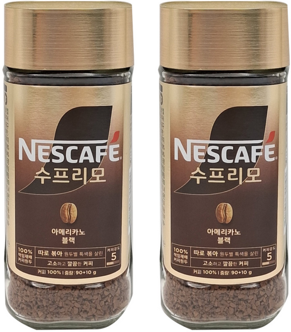 네스카페 수프리모 아메리카노 원두커피믹스 병, 100g, 1개입, 2개