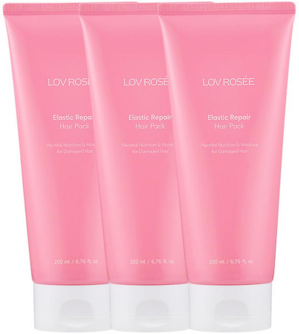 (핫딜/유통기한 28.07.25) 로브로제 엘라스틱 리페어 헤어팩 / 극손상모 단백질 트리트먼트, 200ml, 3개