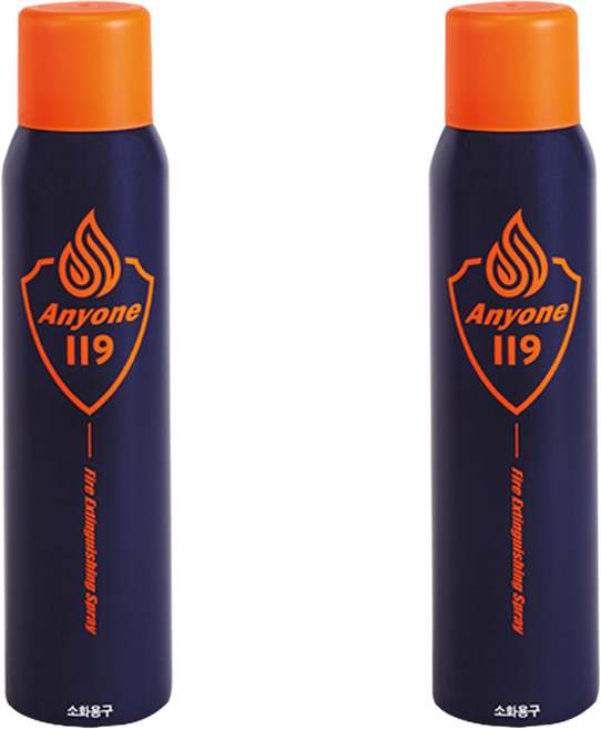애니원 119 스프레이 소화기 중량620g 1+1 (약제505g) k급소화기 주방용 강화액 미니 휴대용, 2개, 620g