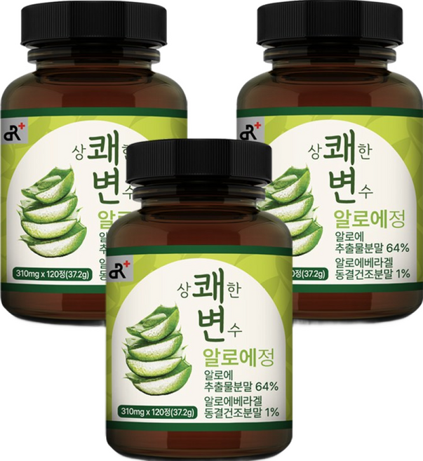 상쾌한 변수 알로에정 120정, 3개, 37.2g
