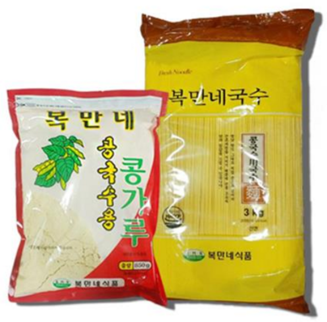 [SET] 복만네 콩국수 20인분 (면 3kg+콩가루 850g) 무배, 1개, 3.85kg