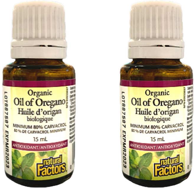 내추럴팩터스 오가닉 오레가노 오일 80% 카바크롤 오일 15ml 드롭 2병 (Natural Factors Organic Oil of Oregano drop)