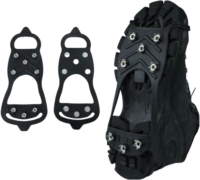 [인사이드몰] 아이젠 도시형 미끄럼방지 빙판길 등산용 휴대용 8핀 스파이크, 블랙