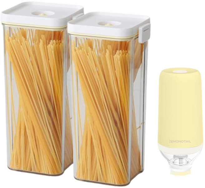 모노테일 진공용기 진공밀폐용기 반찬통 2종 + 무선 진공펌프 세트, 1세트, NEW 모노테일 무선 미니 진공포장기+1770 2개