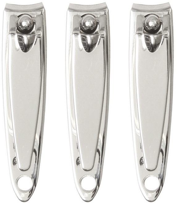 벨로티 고급 손톱깎이 소형 라운드타입, 실버, 3개