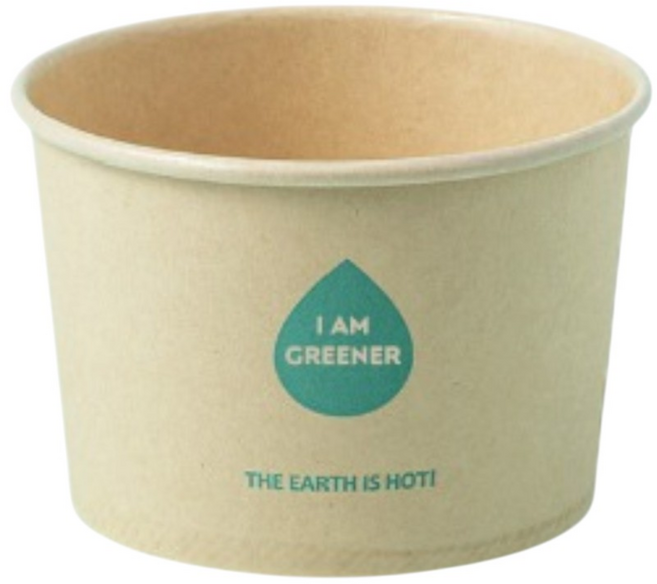 아이엠그리너 친환경 대나무 종이 그릇 앞 접시 밥 260ml 일회용 용기, 50개입, 1개