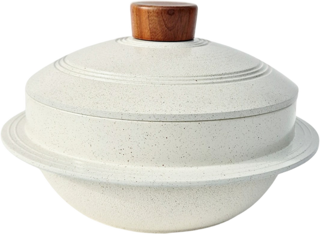 비자트 세라믹 인덕션 가마솥 3중 뚝배기 20cm, 1개, 아이보리