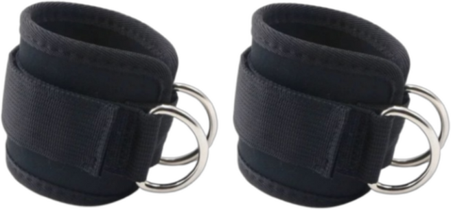 핏업 헬스 케이블 발목 스트랩, 블랙, 2개