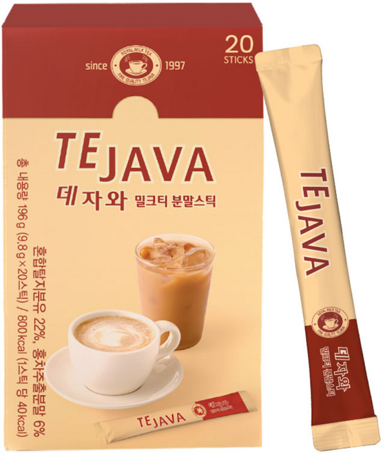 데자와 밀크티 분말 스틱, 20개, 9.8g