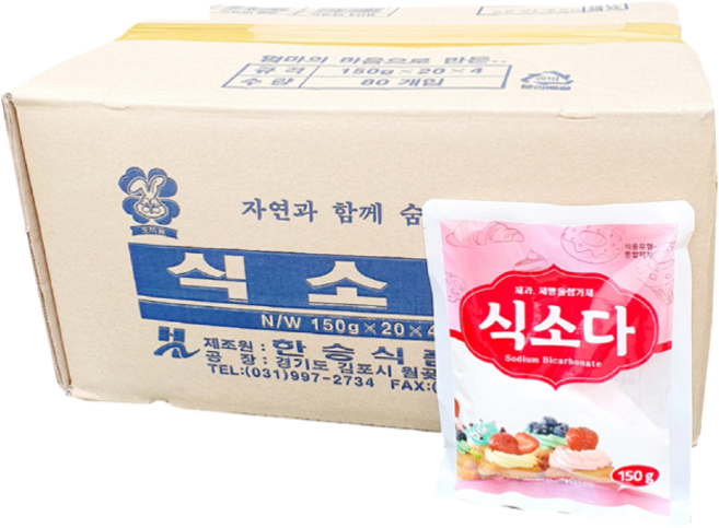 새마원 식소다 식용 베이킹 소다, 80개, 150g