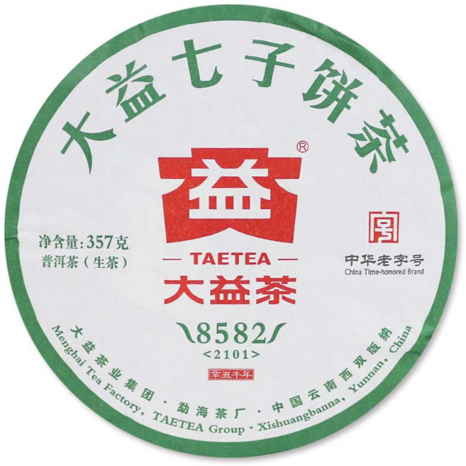 대익차 보이차 8582 생차, 357g, 1개