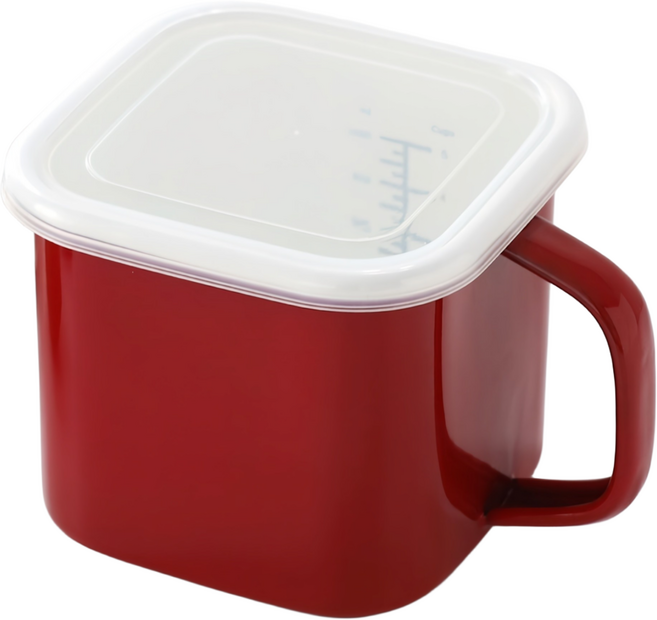 IH 인덕션 법랑냄비 보관 캐니스터 냄비 레드, 1개, 13.5cm