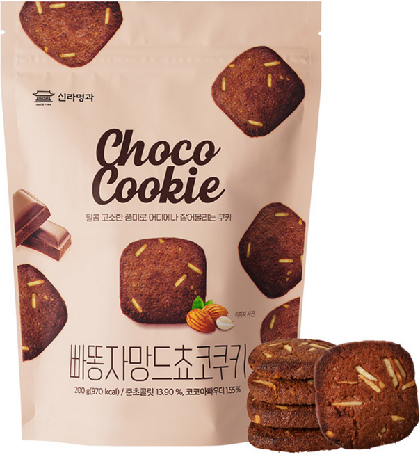 신라명과 쵸코쿠키 (지퍼백), 1개, 200g
