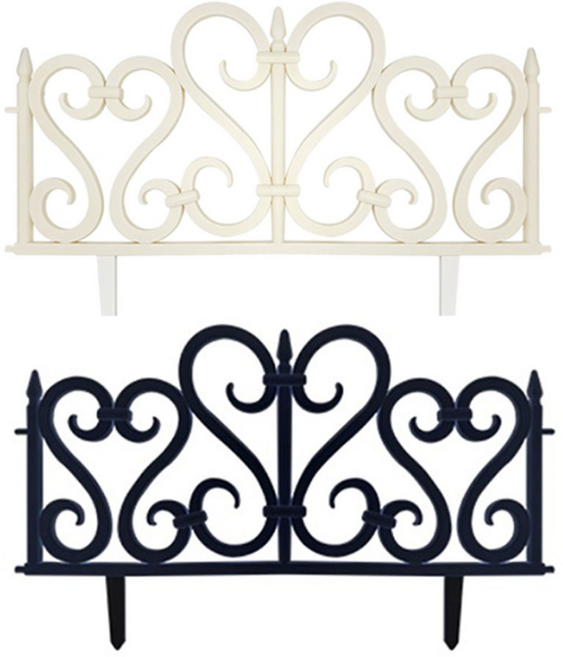 유럽감성 정원꾸미기 화단울타리 펜스 휀스 4P 1세트, F형 화이트 4P 1세트