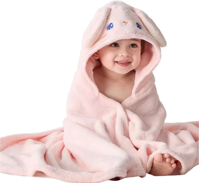 수수베베 애니멀 아기 후드 타올, 1개, 토끼