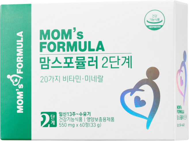 맘스포뮬러 2단계 임산부 수유부 산후 출산후 종합 비타민 철분제 모유수유, 1개, 60정