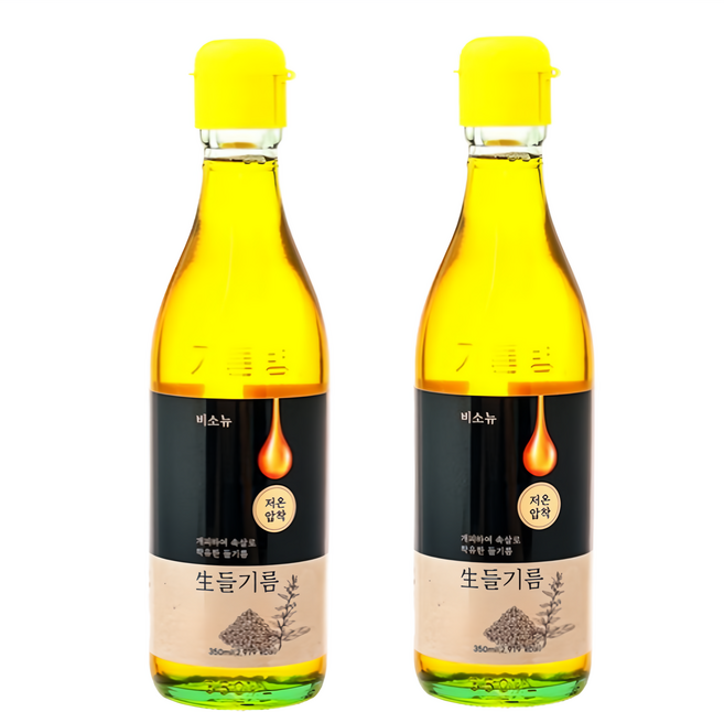 비소뉴 저온압착 생 들기름, 2개, 350ml