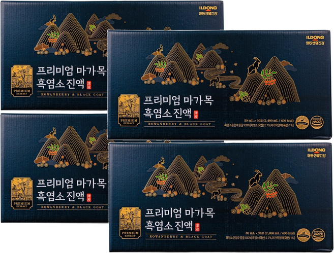 일동생활건강 프리미엄 마가목 흑염소진액 엑기스 흑염소즙, 4박스, 2.4L
