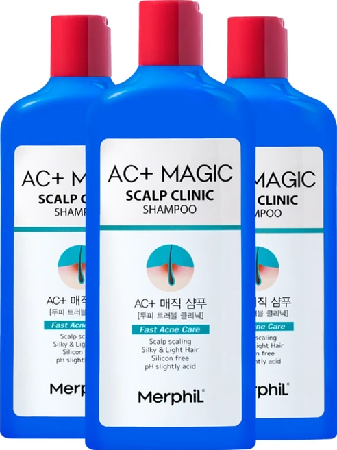 메르필 지루성 두피 약산성 샴푸 / 두피트러블 / 비듬 / 두피 스케일링 / AC+매직샴푸, 310ml, 3개 - 쿠팡