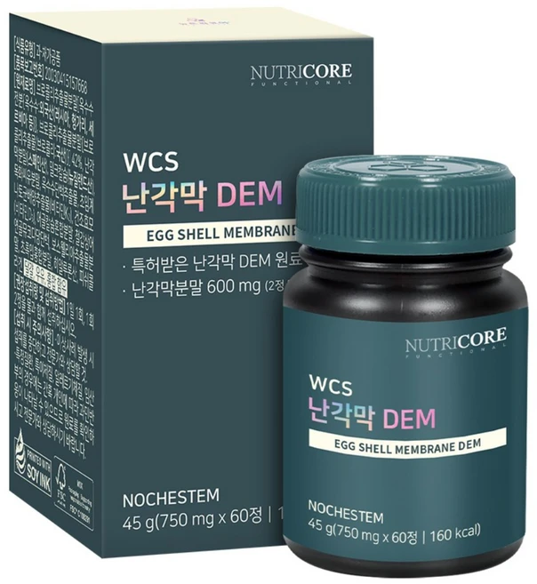 뉴트리코어 난각막 DEM 45g, 60정, 1개 - 쿠팡