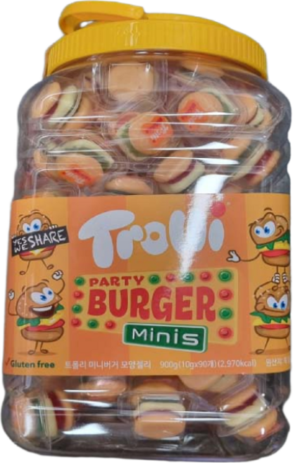 햄버거 미니버거 젤리 900g x2통 트롤리 제리 구미, 2개