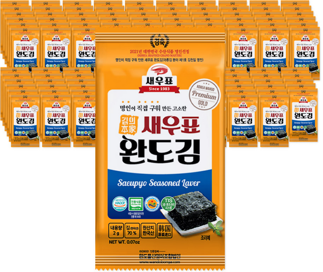 새우표 완도 도시락김, 2g, 120개