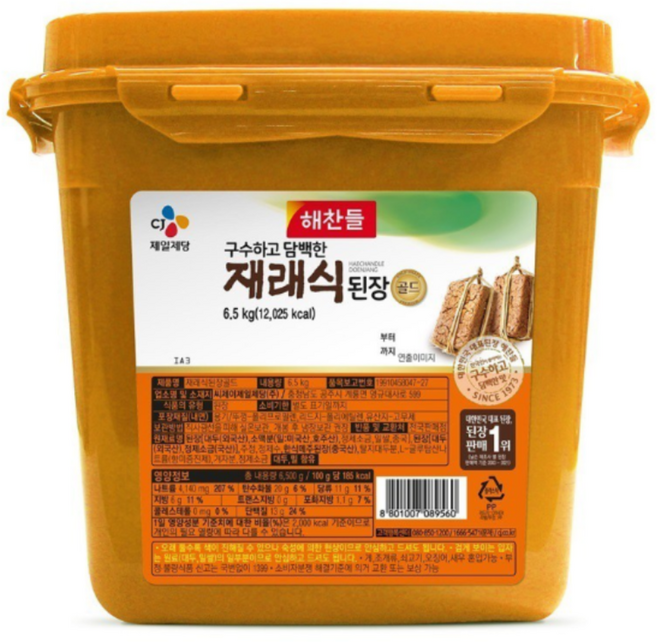 (면)해찬들 재래식골드된장6.5kg, 6.5kg, 1개