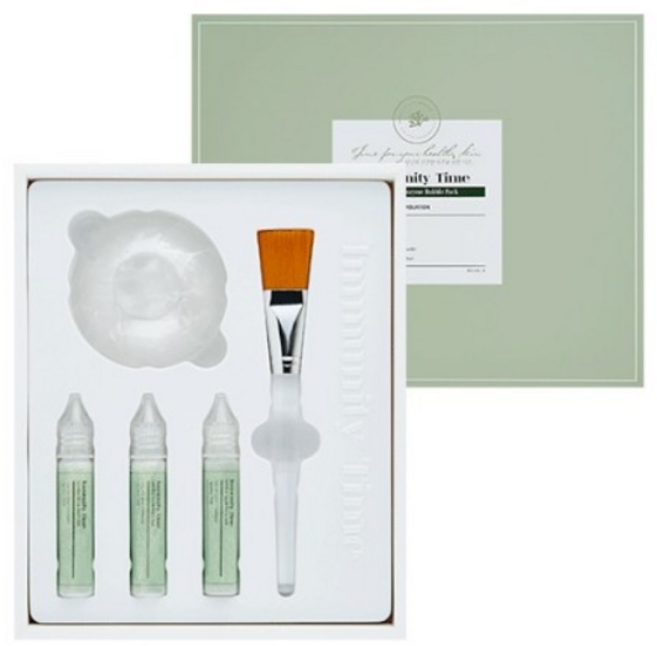 이뮤니티타임 스피룰리나 엔자임 버블 팩 7g x 3p + 붓 + 볼 세트