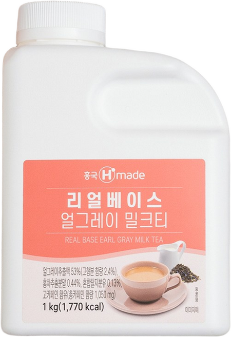 흥국 리얼베이스 얼그레이 밀크티 농축액 1kg 2개 버블티 원액