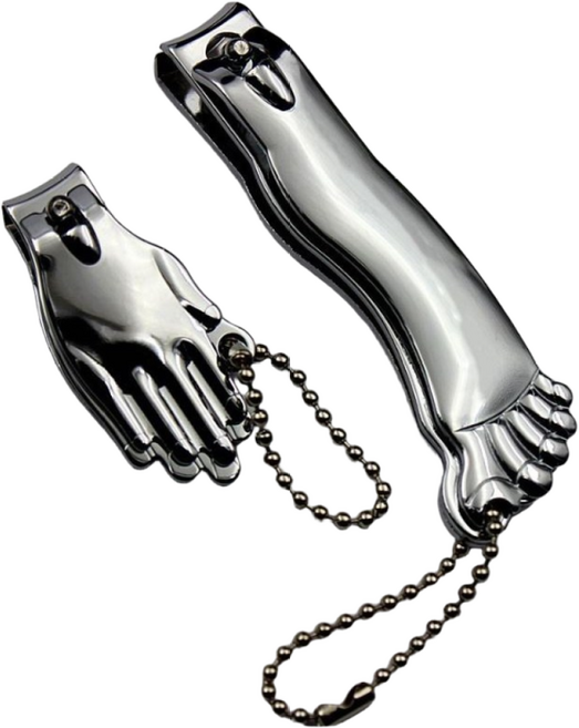 애니상회 유니크 손발모양 손톱깎이 1+1 ( 손톱깎이 + 발톱깎이 ), 1세트, 실버세트