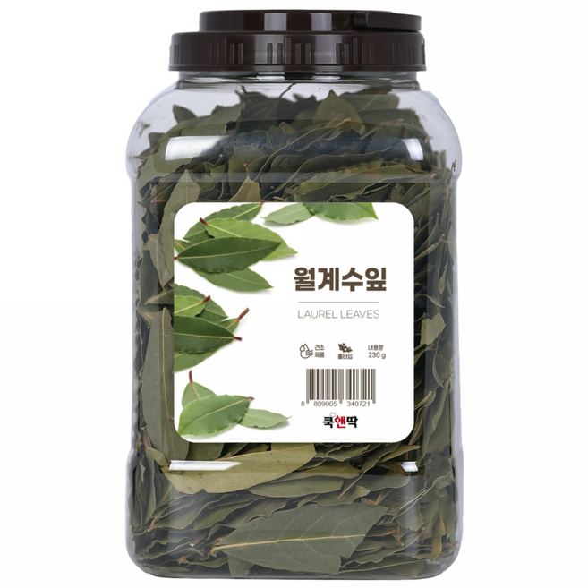 쿡앤딱 월계수잎 향신료 허브 스테이크 찜 볶음 차 베이리프 월계수 대용량 식자재, 1개, 230g