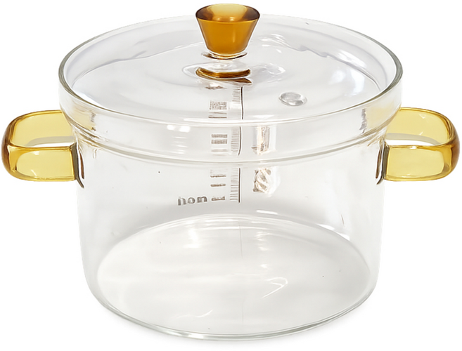 전자레인지 직화 내열유리 미니 냄비 팟 750ml 이유식 계란찜 소량조리, 1개, 투명, 17cm