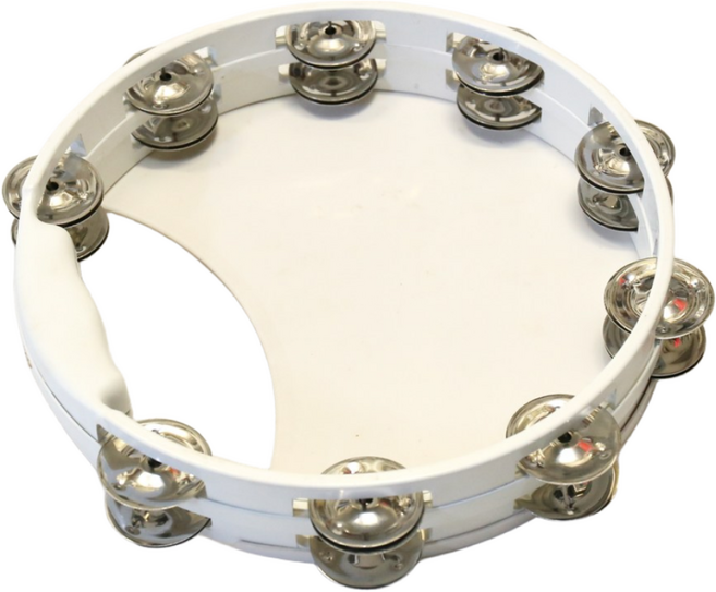 대만산 탬버린 스틸 나무 원형 반달모양 멀티 노래방탬버린 홈 파티 용품, 할릿릿 멀티--흰색, 1개