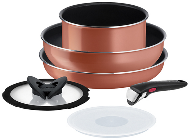 테팔 매직핸즈 엑스엘 포스 레드코랄 볶음팬 멀티 6P (프라이팬 26cm + 볶음팬 26cm + 편수냄비 18cm + 유리뚜껑 18cm + 밀폐뚜껑 18cm + 분리형 손잡이), 1개