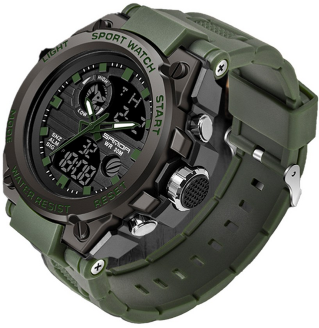 남자 방수 손목 시계 스포츠 공업용 SND008W, 카키, 1개