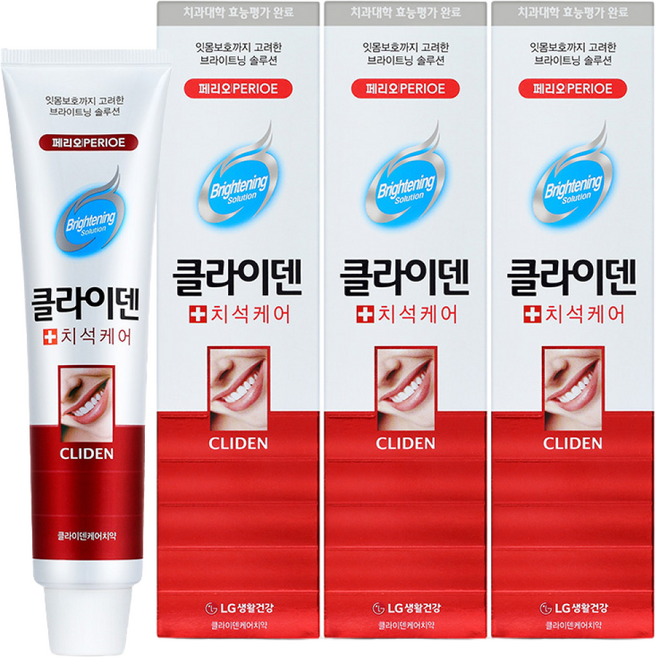 클라이덴 페리오 치석케어 치약, 120g, 3개