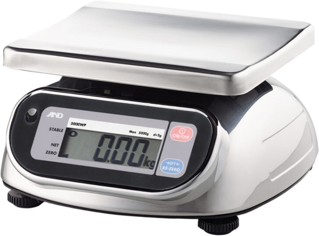 AND 방수 전자저울 WP-5000 5kg (2g단위) 국산, WP-5000 (최대5kg 2g단위), 1개