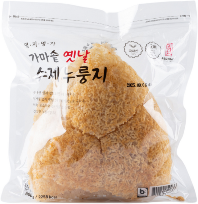 삼시세끼 옛날 수제 누룽지 600g 쌀 찹쌀, 1개