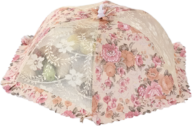 쿠코아 꽃무늬 접이식 식품 커버 테이블 덮개 피크닉 방충망, 1개