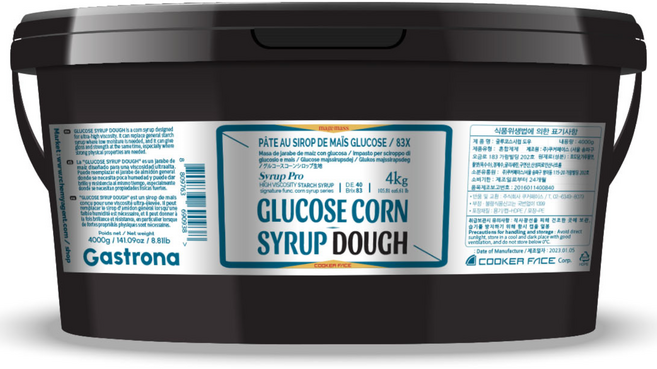 글루코오스 콘 시럽(도우)D.E. 40 / 고점성 글루코스 콘 시럽/ 식용접착제 제과제빵용 저수분 시럽, 1개, 4kg