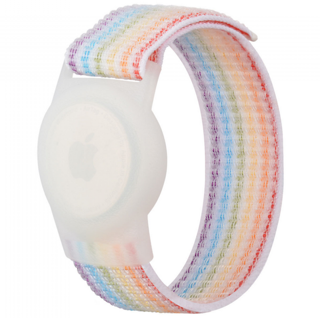 리바앤코 애플 에어태그 1/2 스트랩 나일론 손목루프 17cm, 1개, 레인보우화이트