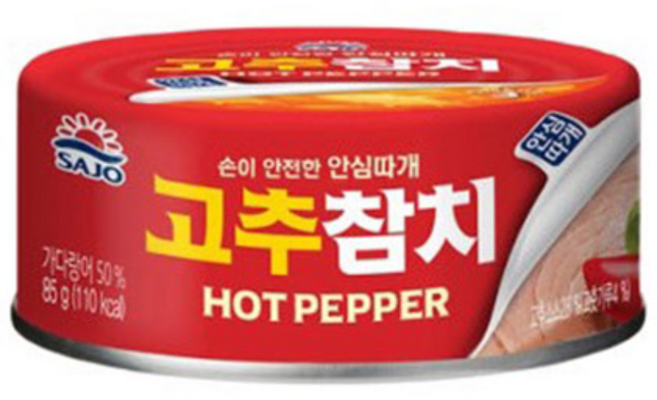 사조참치 매콤한 고추참치 통조림 안심따개, 85g, 44개