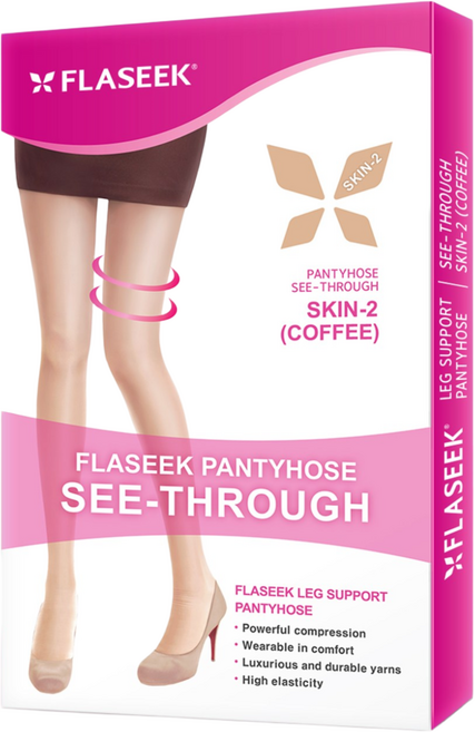 압박스타킹 시스루 - 커피 (보통-어두운 피부용) / 자연스러운 컬러 + 얇은두께감 + 강한보정력 / 여성 골프 레깅스 빅사이즈 연 살구 투명 승무원 압박 보정 고탄력 팬티 스타킹