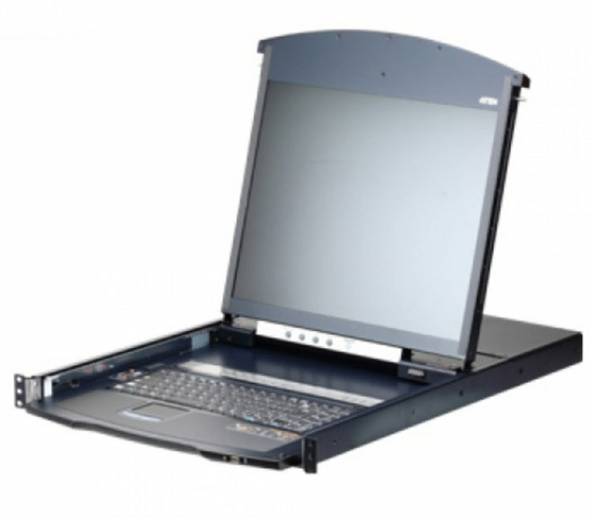 ATEN(에이텐) KL1116VN 19인치 16포트 Cat 5듀얼 레일 LCD KVM over IP 스위치 1 로컬/1 원격 유저 접속, 1개