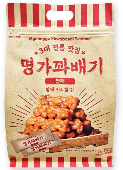 명가꽈배기 참깨 오리지널, 500g, 2개