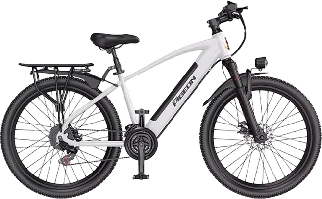 돌쇠네마트 전기자전거 MTB 26인치 PAS 고출력 출퇴근 전동바이크 NFC 배달용 자토바이 리튬배터리 배터리 분리형 전동스쿠터, 화이트, 경량스틸