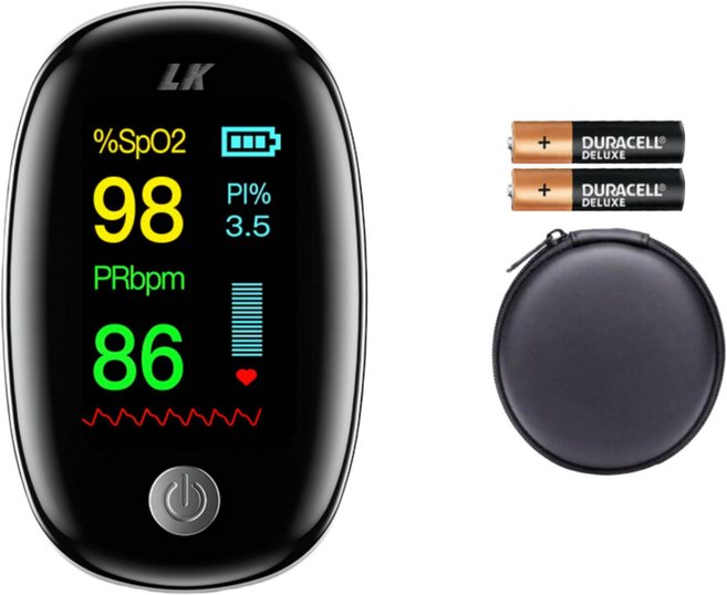 휴대용 고급형 산소포화도 측정기 파우치 배터리 포함, 1개
